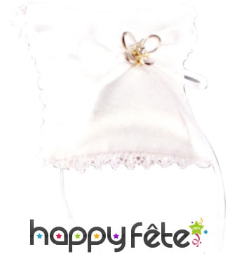 Petit coussin blanc porte alliance