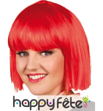 Perruque carré court rouge