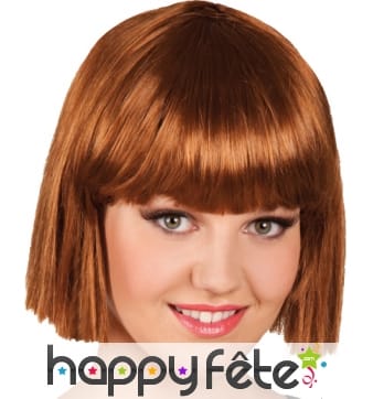 Perruque carré court rousse
