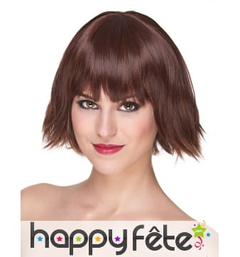 Perruque chatain courte, luxe