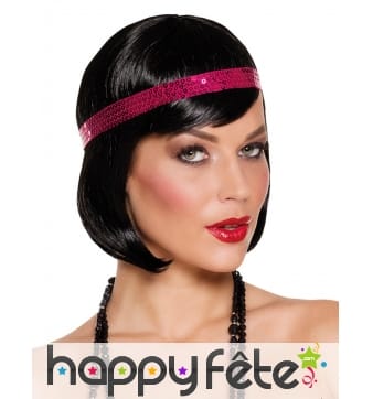 Perruque courte cheveux noirs années folles