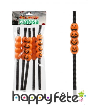 Pailles citrouille de 22cm, par 5
