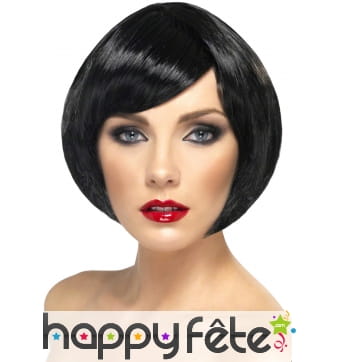 Perruque carré droit noire