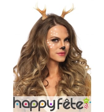 Petites cornes de cerf sur serre-tête pour adulte