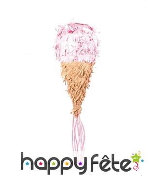 Piñata cornet de glace à la fraise