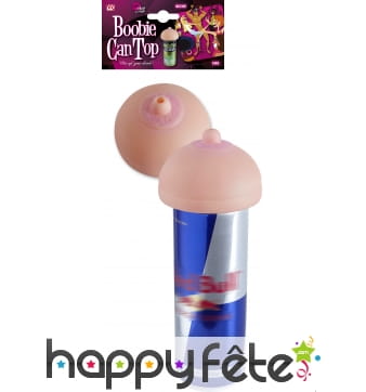 Paille canette en forme de sein