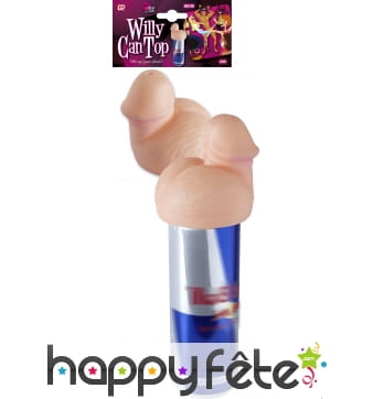 Paille canette en forme de zizi