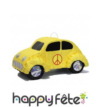 Pinata coccinelle jaune peace and love