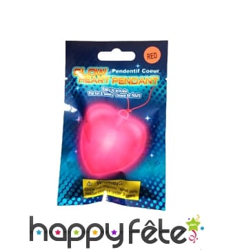 Pendentif coeur lumineux rouge