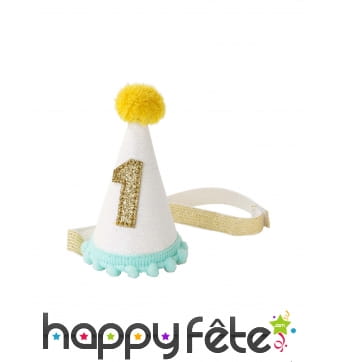 Petit chapeau pointu d'anniversaire 1 an pour bébé