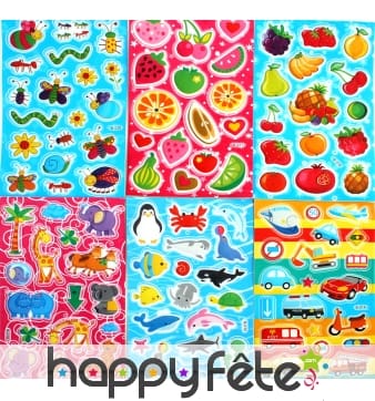 Planche de 18 pièces stickers décoration assorti