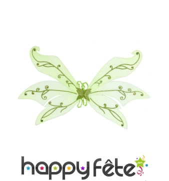 Paire d'ailes vertes de fée pour adulte