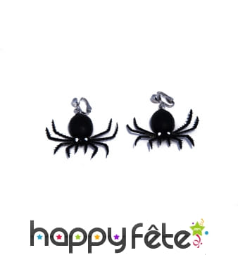 Paire de boucles d'oreilles araignées noires