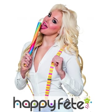 Paire de bretelles fluo rayées