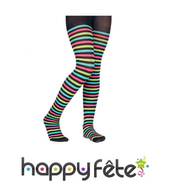 Paire de collants à rayurés et colorés pour enfant