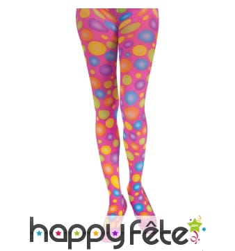 Paire de collants multicolores à pois