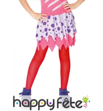 Paire de collants résilles rouges taille enfant
