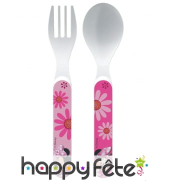 Paire de couverts Minnie Mouse en plastique