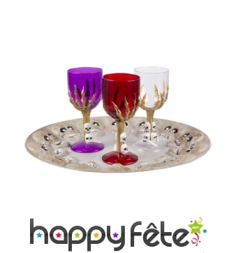 Plateau décoré de crânes, 38x40cm