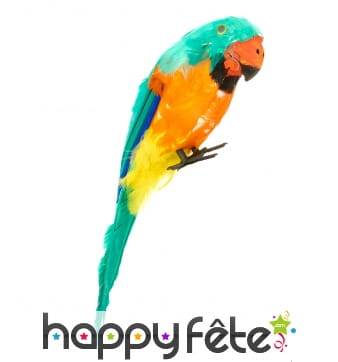 Perroquet d'épaule décoratif et multicolore, 38cm