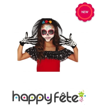 Paire de gants squelette pour enfant