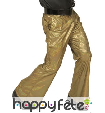 Pantalon doré holographique pour homme