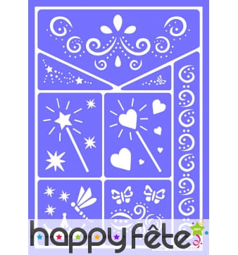 Pochoir de maquillage Fées et princesses