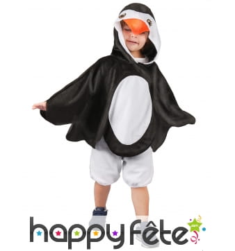 Poncho de petit pingouin avec capuche