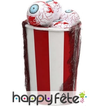 Pot de pop corn rempli d'yeux