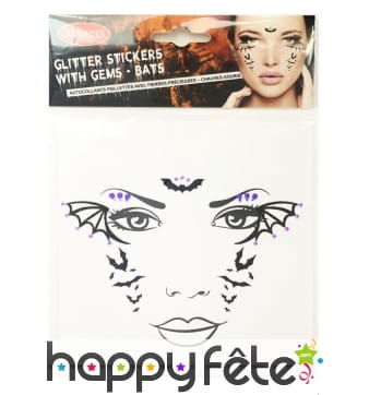 Planche de stickers vampire pour visage adulte