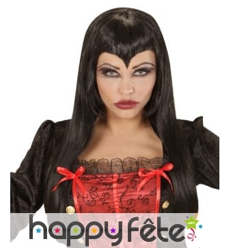 Perruque de vampiresse avec frange en pointe
