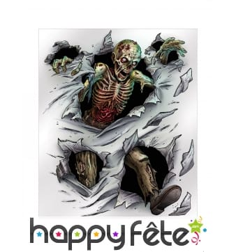 Poster de zombie qui traverse le mur, 152 x 182 cm