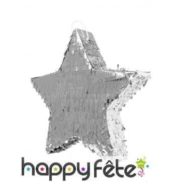 Pinata étoile argentée de 45cm