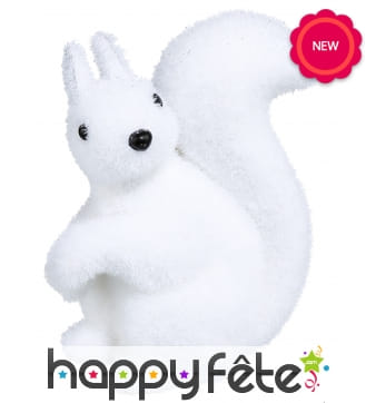 Petit écureuil blanc uni de 12cm