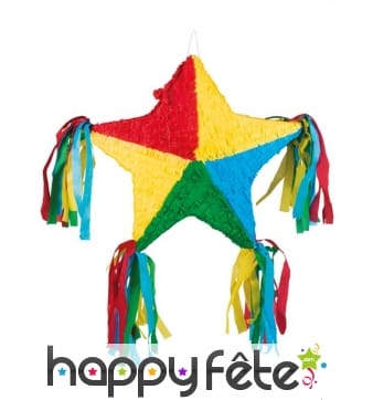 Pinata en forme d'étoile multicolore
