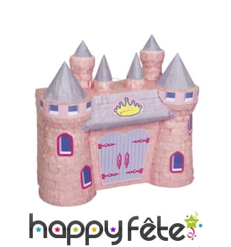 Pinata en forme de Château de princesse rose