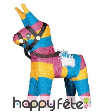 Pinata en forme de cheval multicolore
