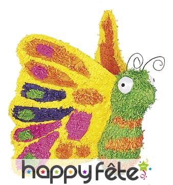 Pinata en forme de papillon multicolore