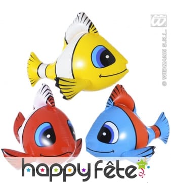 Poisson gonflable 3 couleurs assorties