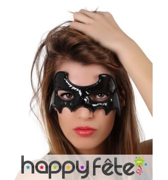 Petit loup chauve-souris noir effet vinyle, femme