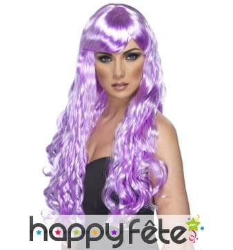 Perruque lilas longues boucles