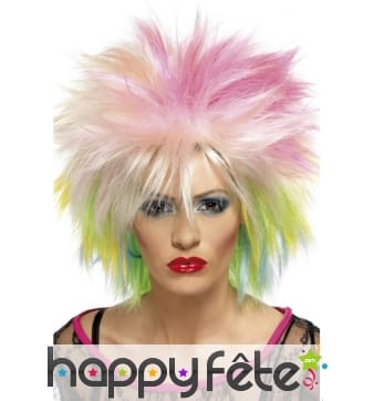 Perruque multicouleur années 80