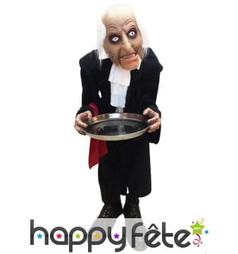 Poupée majordome Halloween, son et lumière