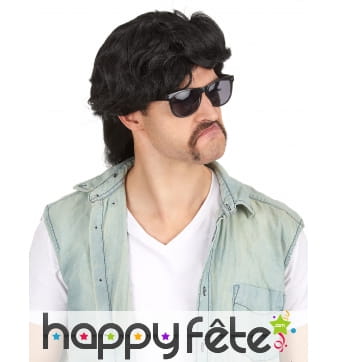 Perruque mulet noire, 40cm