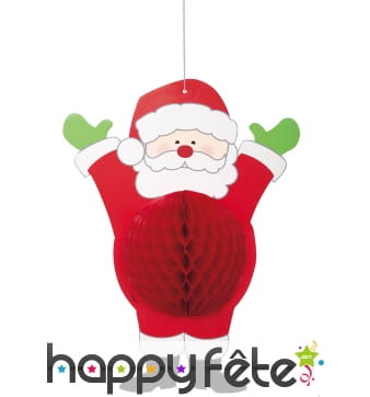 Père Noël alvéolé à suspendre, 35cm