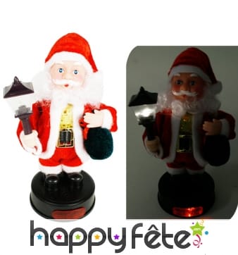 Père Noël avec lampion éclairé, 20cm