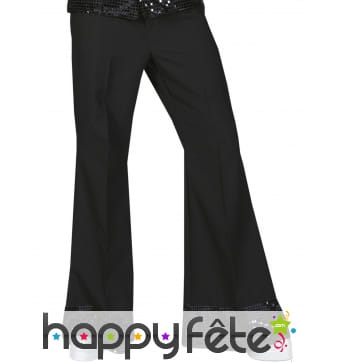 Pantalon noir disco bords recouverts de sequins