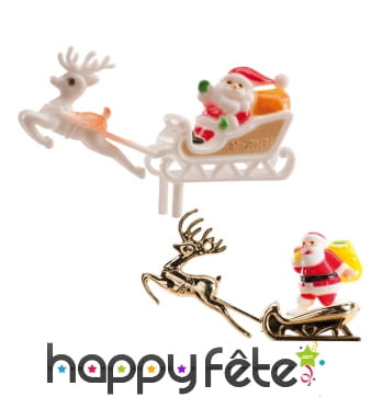 Père Noël décoratif et traîneau pour gâteau, 6cm