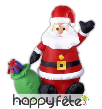 Père Noël gonflable et lumineux