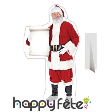 Père Noël plat portant une carte à compléter